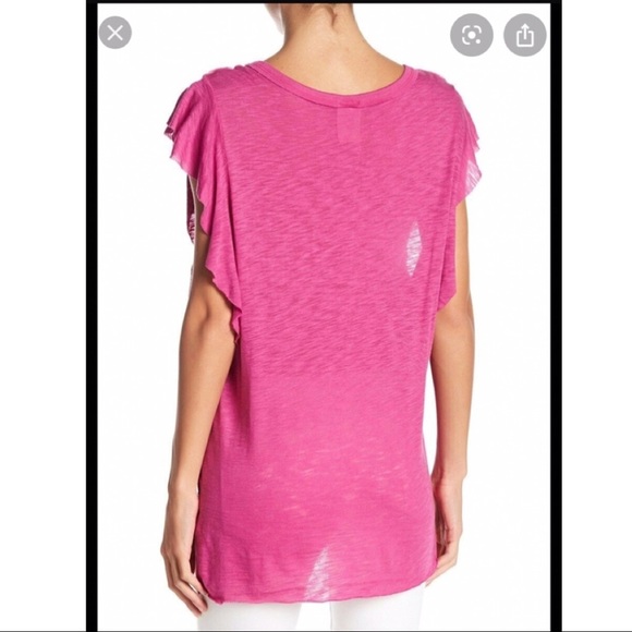 NWT Free People so easy ruffle tee top Sz L - Picture 2 of 4
